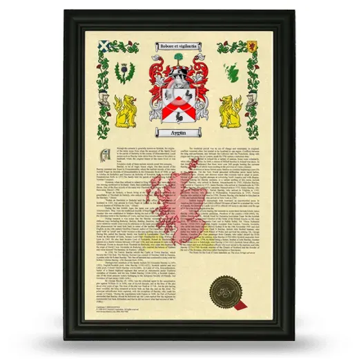 Aygün Armorial History Framed - Black