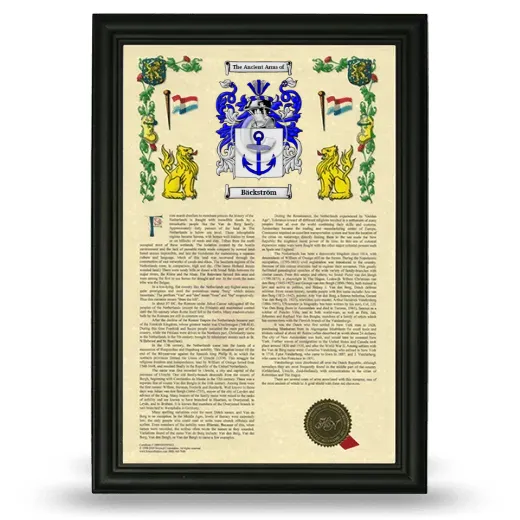 Bäckström Armorial History Framed - Black