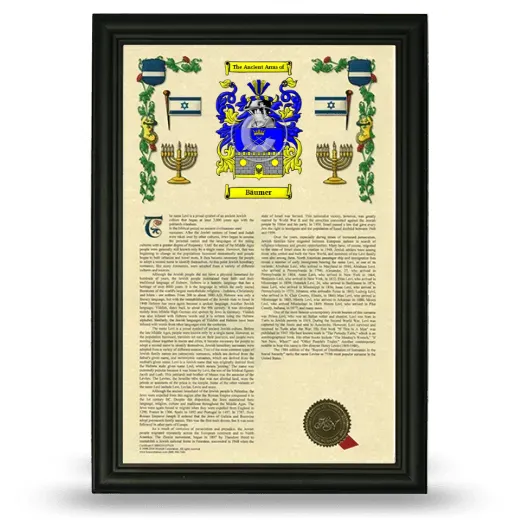 Bäumer Armorial History Framed - Black