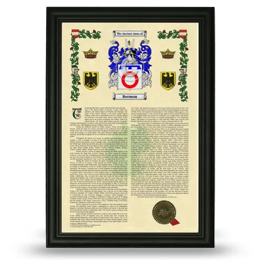 Bacumm Armorial History Framed - Black