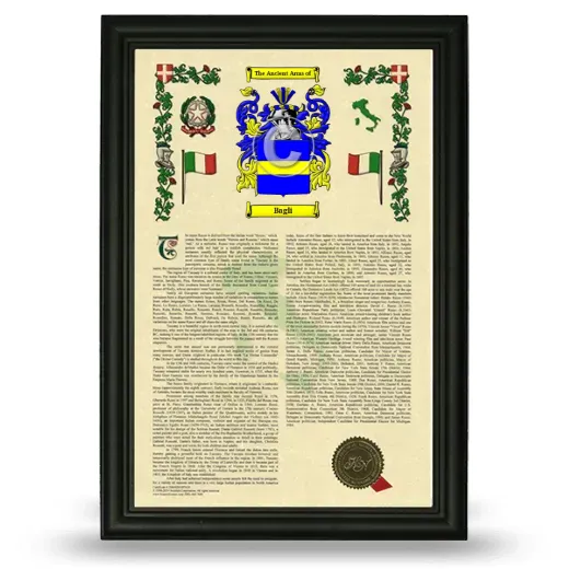 Bagli Armorial History Framed - Black