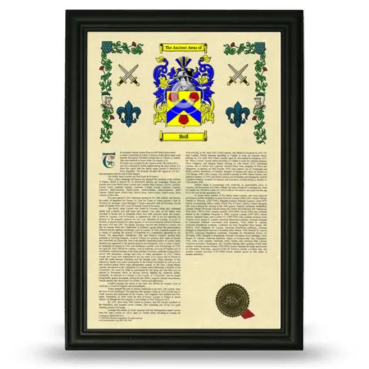 Bail Armorial History Framed - Black