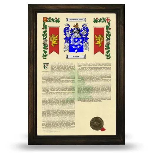 Bailee Armorial History Framed - Brown