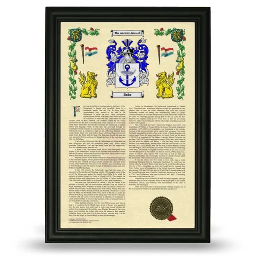 Baks Armorial History Framed - Black