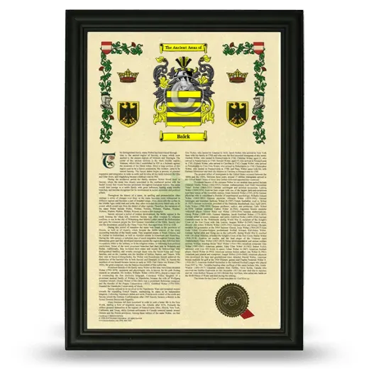 Balck Armorial History Framed - Black