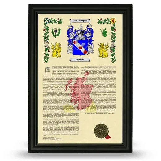 Balkan Armorial History Framed - Black