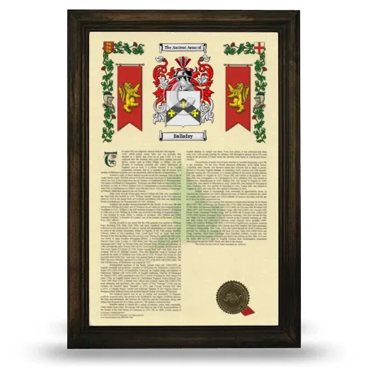 Ballafay Armorial History Framed - Brown