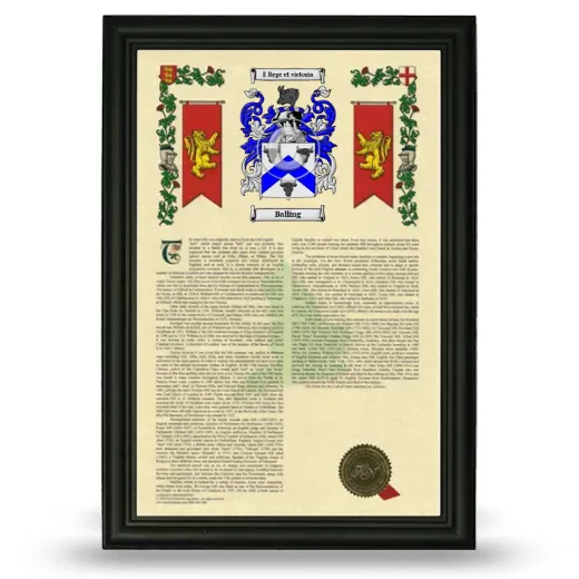 Balling Armorial History Framed - Black