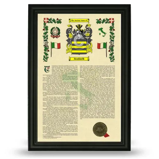 Bandinelli Armorial History Framed - Black