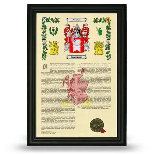 Bannament Armorial History Framed - Black