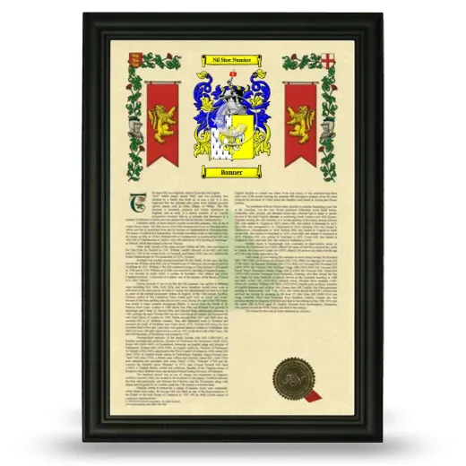 Banner Armorial History Framed - Black