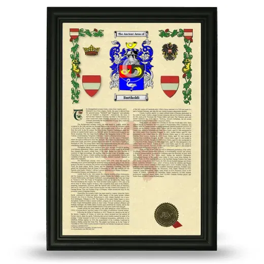 Bartholdi Armorial History Framed - Black