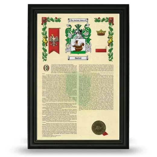 Bartoš Armorial History Framed - Black