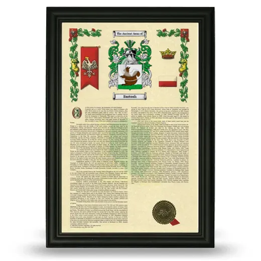 Bartosh Armorial History Framed - Black