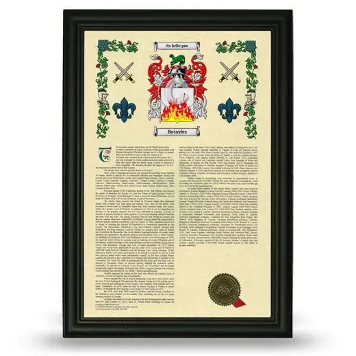 Batayles Armorial History Framed - Black