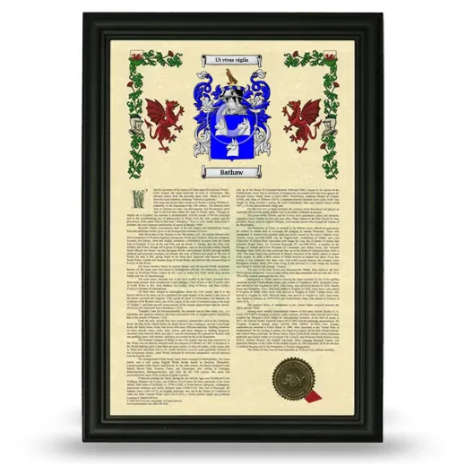 Bathaw Armorial History Framed - Black