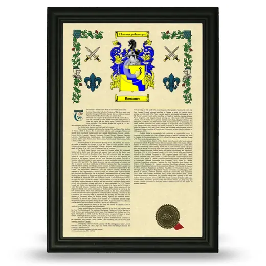 Baumme Armorial History Framed - Black
