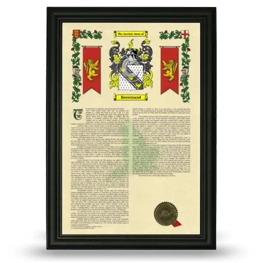 Bawermand Armorial History Framed - Black