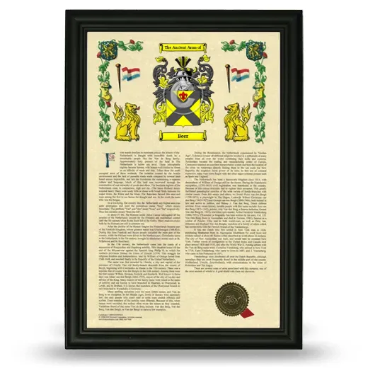 Beer Armorial History Framed - Black