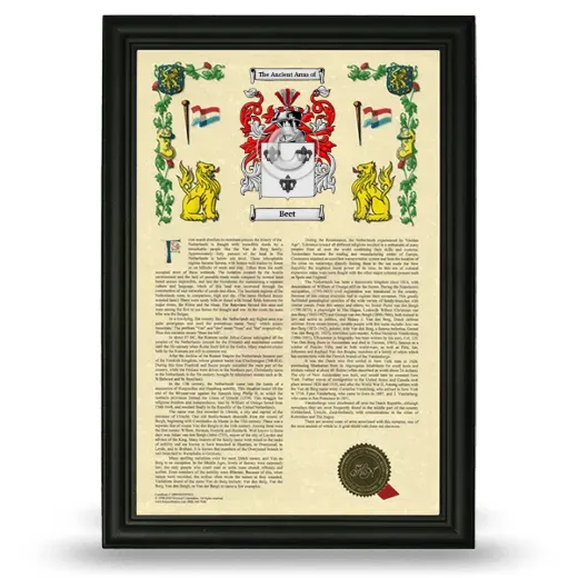 Beet Armorial History Framed - Black