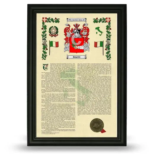 Benetti Armorial History Framed - Black