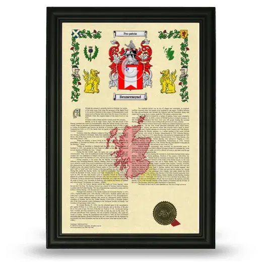 Bennermynd Armorial History Framed - Black