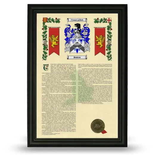 Bentox Armorial History Framed - Black