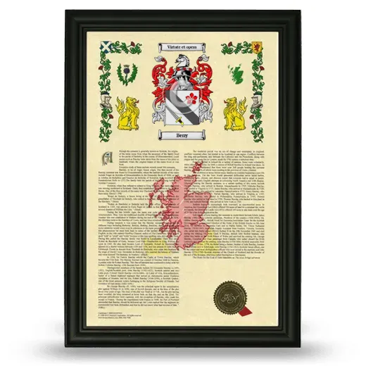 Beny Armorial History Framed - Black