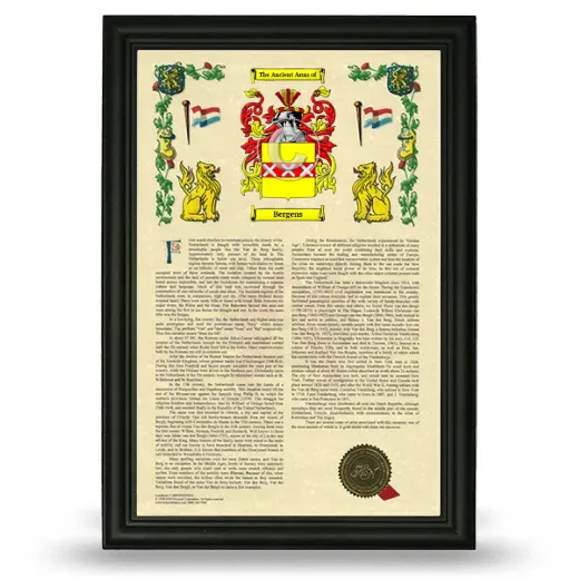 Bergens Armorial History Framed - Black