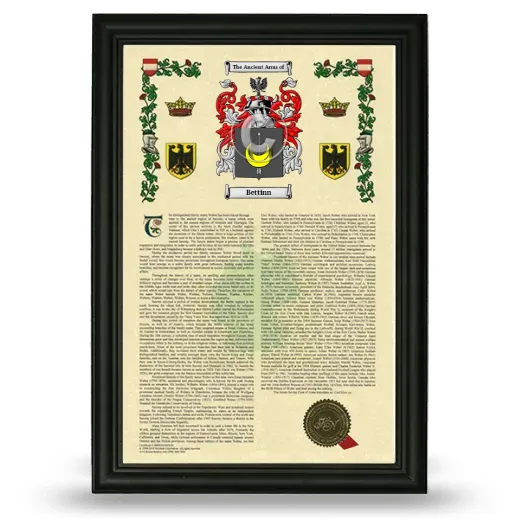 Bettinn Armorial History Framed - Black