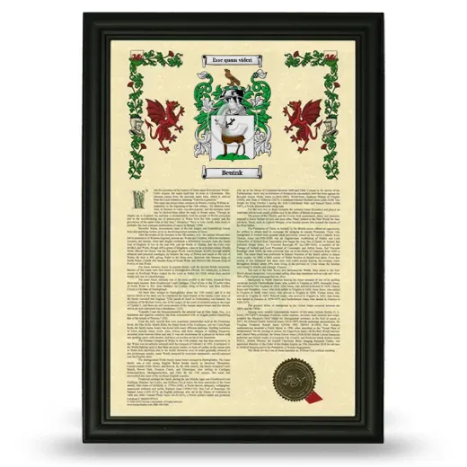 Beuink Armorial History Framed - Black