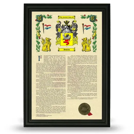 Beuren Armorial History Framed - Black