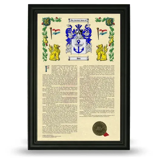 Bex Armorial History Framed - Black