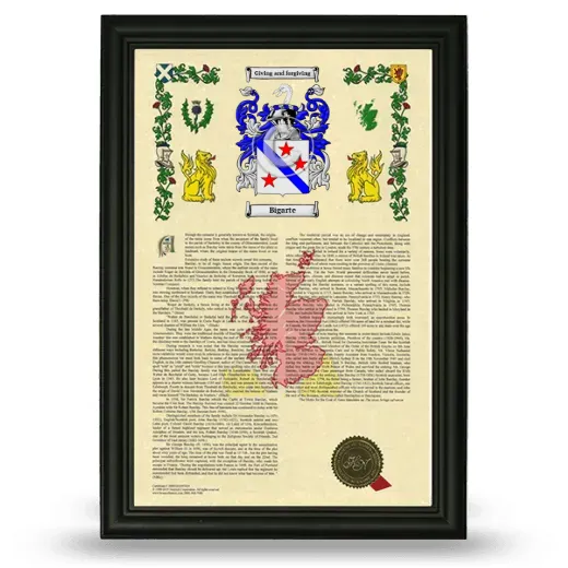 Bigarte Armorial History Framed - Black