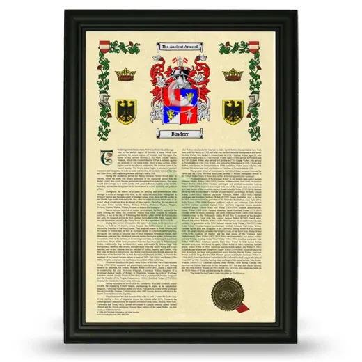 Binderr Armorial History Framed - Black