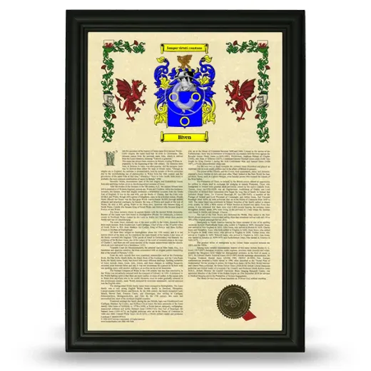 Biven Armorial History Framed - Black