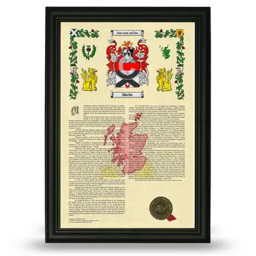 Blacks Armorial History Framed - Black