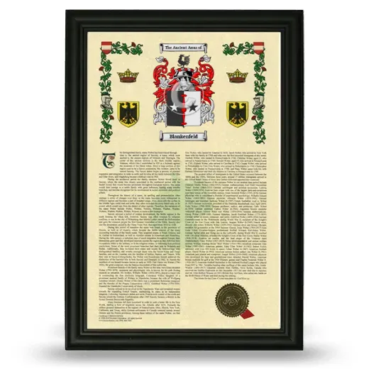 Blankenfeld Armorial History Framed - Black