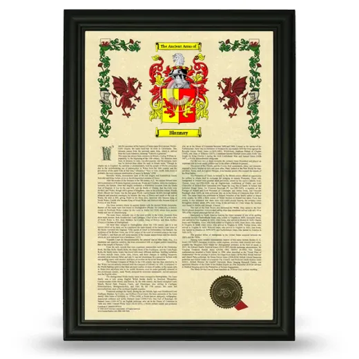 Blannay Armorial History Framed - Black