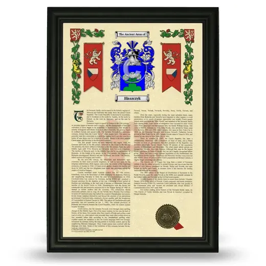 Blaszczyk Armorial History Framed - Black