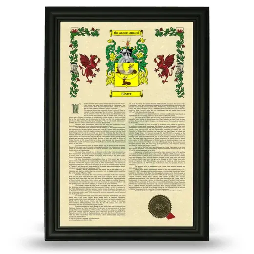 Bloute Armorial History Framed - Black