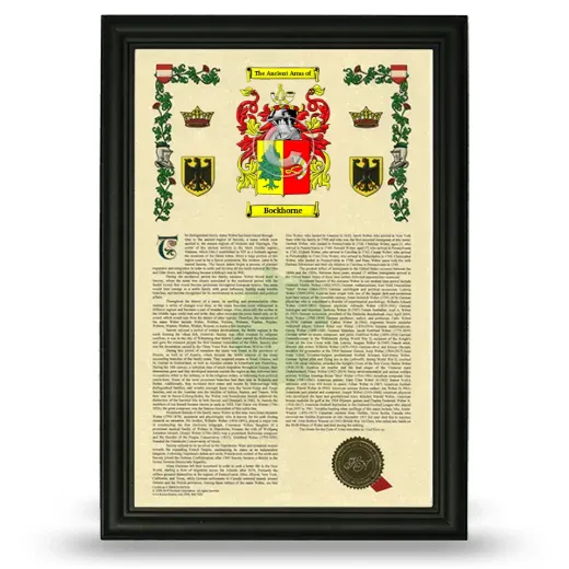 Bockhorne Armorial History Framed - Black