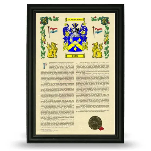 Bodde Armorial History Framed - Black