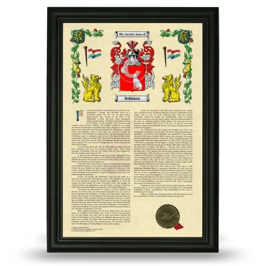 Bohlman Armorial History Framed - Black