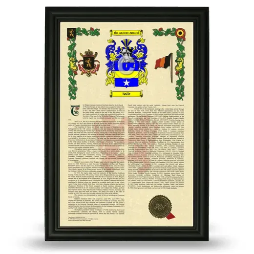 Bolle Armorial History Framed - Black
