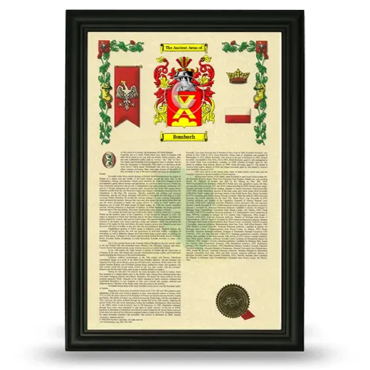 Bombach Armorial History Framed - Black