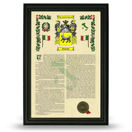 Bonanni Armorial History Framed - Black