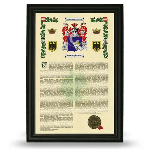 Bonninghausen Armorial History Framed - Black