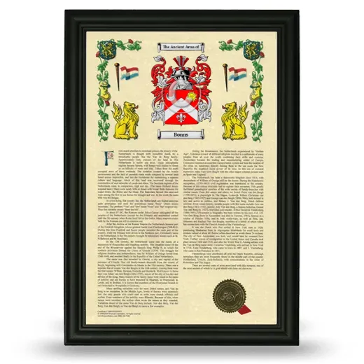 Bonns Armorial History Framed - Black