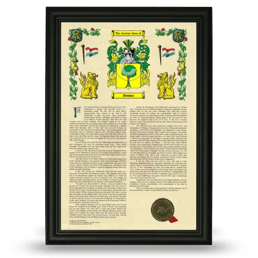 Booms Armorial History Framed - Black